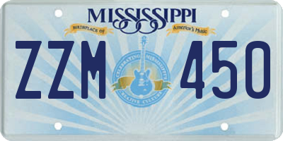 MS license plate ZZM450