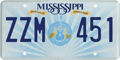 MS license plate ZZM451