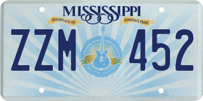 MS license plate ZZM452