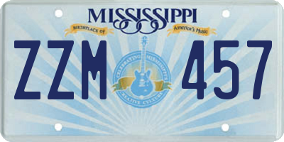 MS license plate ZZM457