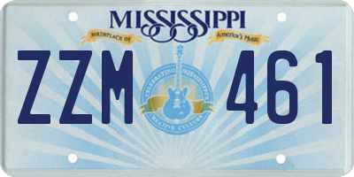 MS license plate ZZM461