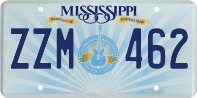 MS license plate ZZM462