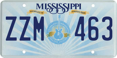 MS license plate ZZM463