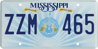 MS license plate ZZM465