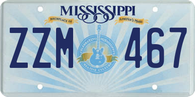 MS license plate ZZM467