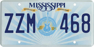 MS license plate ZZM468