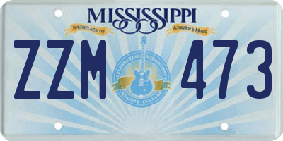 MS license plate ZZM473