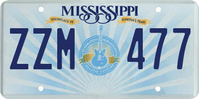 MS license plate ZZM477