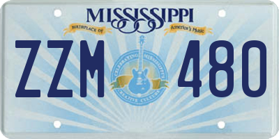 MS license plate ZZM480