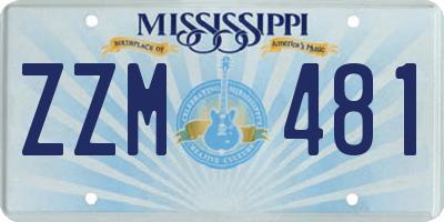 MS license plate ZZM481