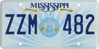 MS license plate ZZM482
