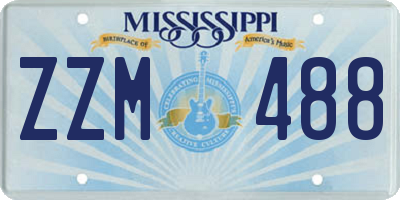 MS license plate ZZM488