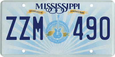MS license plate ZZM490