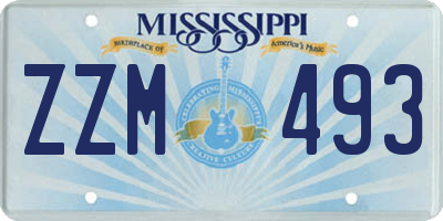 MS license plate ZZM493