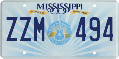 MS license plate ZZM494