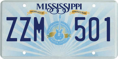 MS license plate ZZM501
