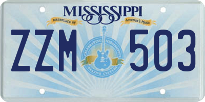 MS license plate ZZM503