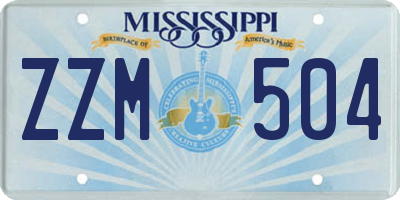 MS license plate ZZM504