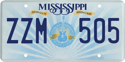 MS license plate ZZM505