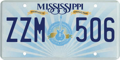 MS license plate ZZM506