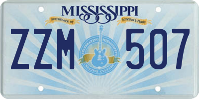 MS license plate ZZM507