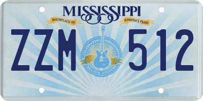 MS license plate ZZM512