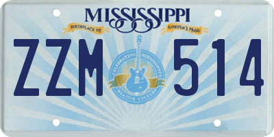 MS license plate ZZM514