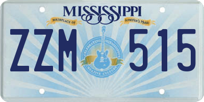 MS license plate ZZM515