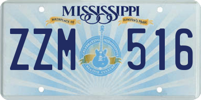 MS license plate ZZM516