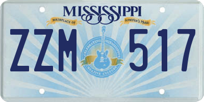 MS license plate ZZM517