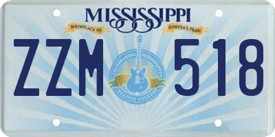 MS license plate ZZM518