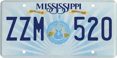 MS license plate ZZM520