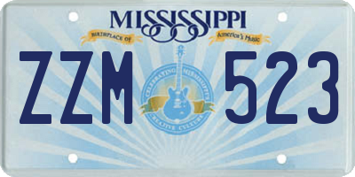MS license plate ZZM523