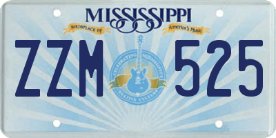 MS license plate ZZM525