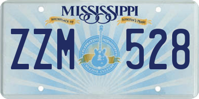 MS license plate ZZM528