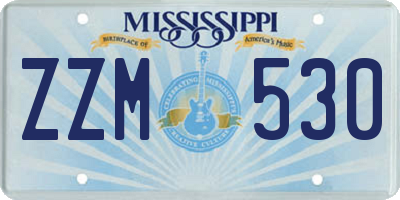 MS license plate ZZM530