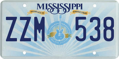 MS license plate ZZM538