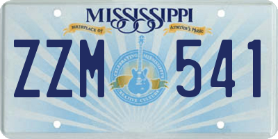 MS license plate ZZM541