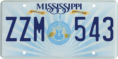 MS license plate ZZM543