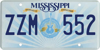 MS license plate ZZM552