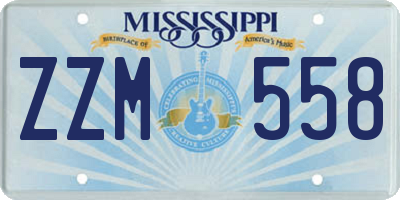 MS license plate ZZM558