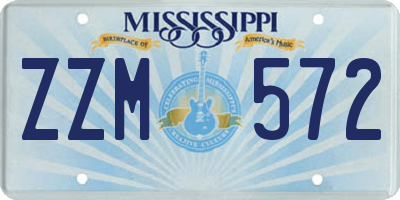 MS license plate ZZM572