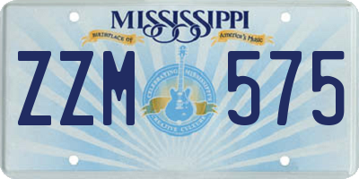 MS license plate ZZM575