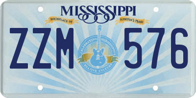 MS license plate ZZM576