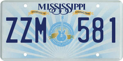 MS license plate ZZM581
