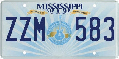 MS license plate ZZM583