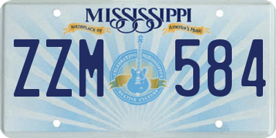 MS license plate ZZM584