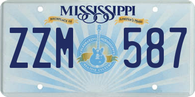 MS license plate ZZM587