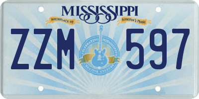 MS license plate ZZM597