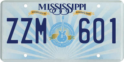 MS license plate ZZM601